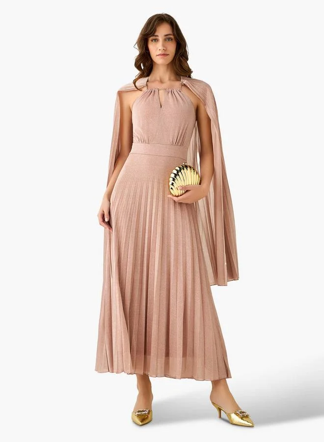 ايكونيك Iconic A-line Maxi Dress with Cape